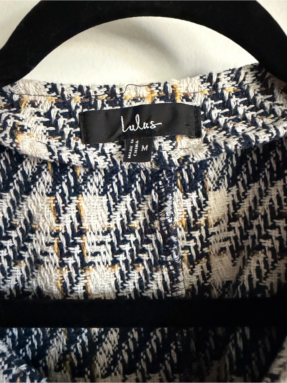 Lulus Harlow Navy Plaid Tweed Asymmetrical Vest - Picture 2 of 2